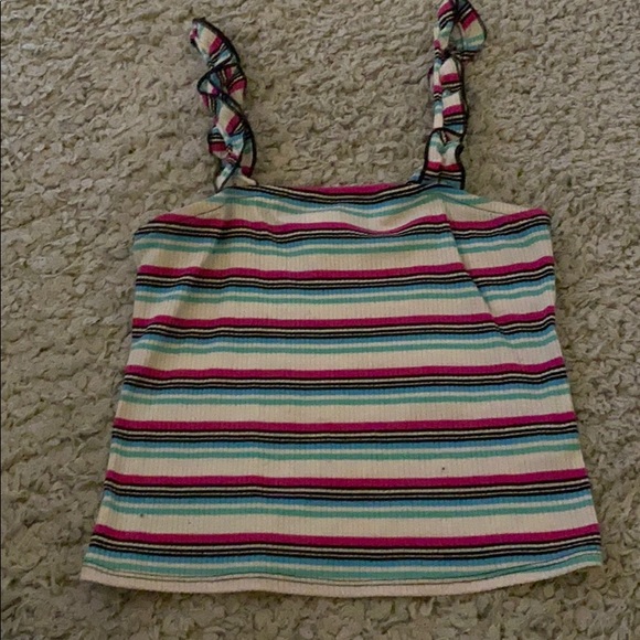 Colorful tank with ruffle straps - Picture 1 of 1